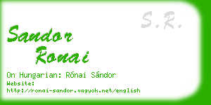 sandor ronai business card