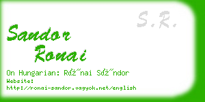 sandor ronai business card